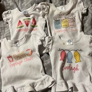 Personalized shirts w/ Everleigh or Everleigh Claire 12months Like New/GUC/play